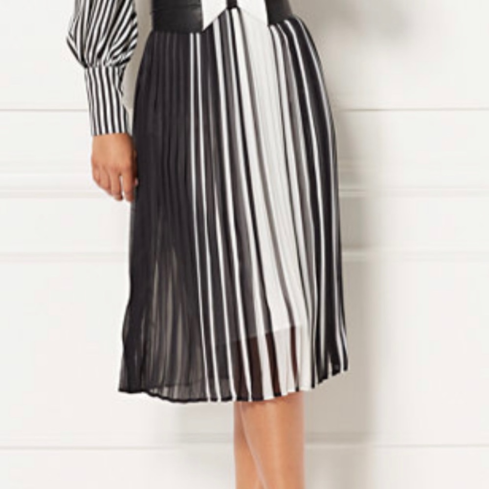 Eva Mendes B&W flirty midi skirt